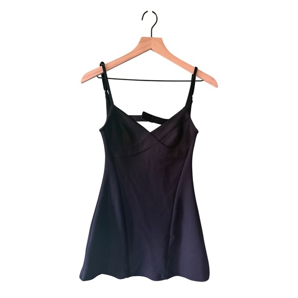 Dresses & Skirts - Black V-Neck Cutout Back Mini Dress Adjustable Straps A-Line Cocktail LBD